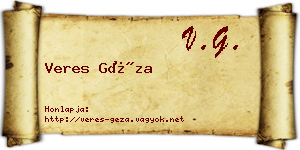 Veres Géza névjegykártya