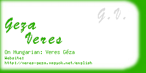 geza veres business card